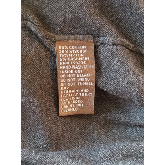 J Mclaughlin Milton Tight Neck Cotton Cashmere V-neck Sweater Size Small Grey - Picture 5 of 7